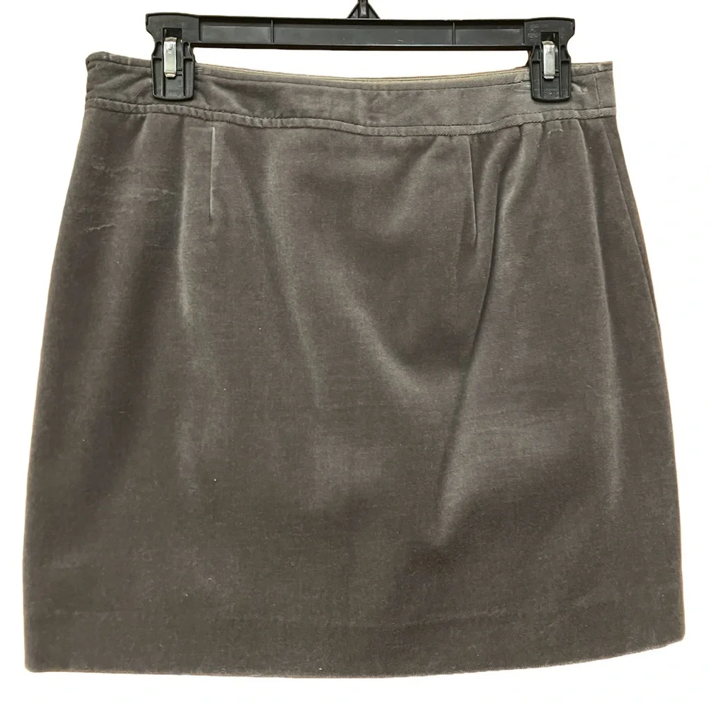 Banana Republic Velvet Charcoal Buttoned Mini Skirt - Picture 4 of 11